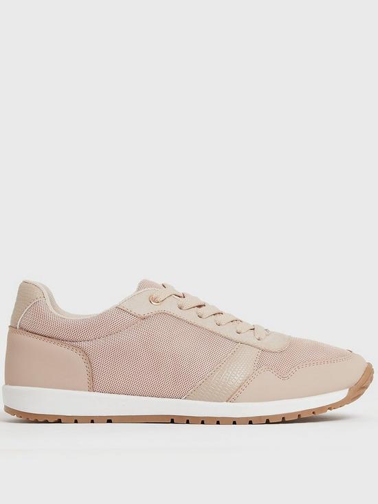 front image of new-look-pink-faux-snake-trim-lace-up-trainers