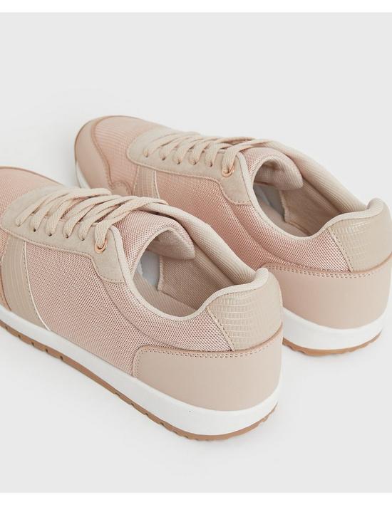 stillFront image of new-look-pink-faux-snake-trim-lace-up-trainers