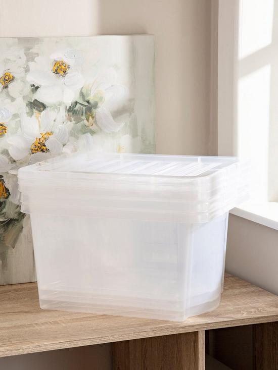 stillFront image of wham-set-of-3-clear-crystal-28-litre-plastic-storage-boxes