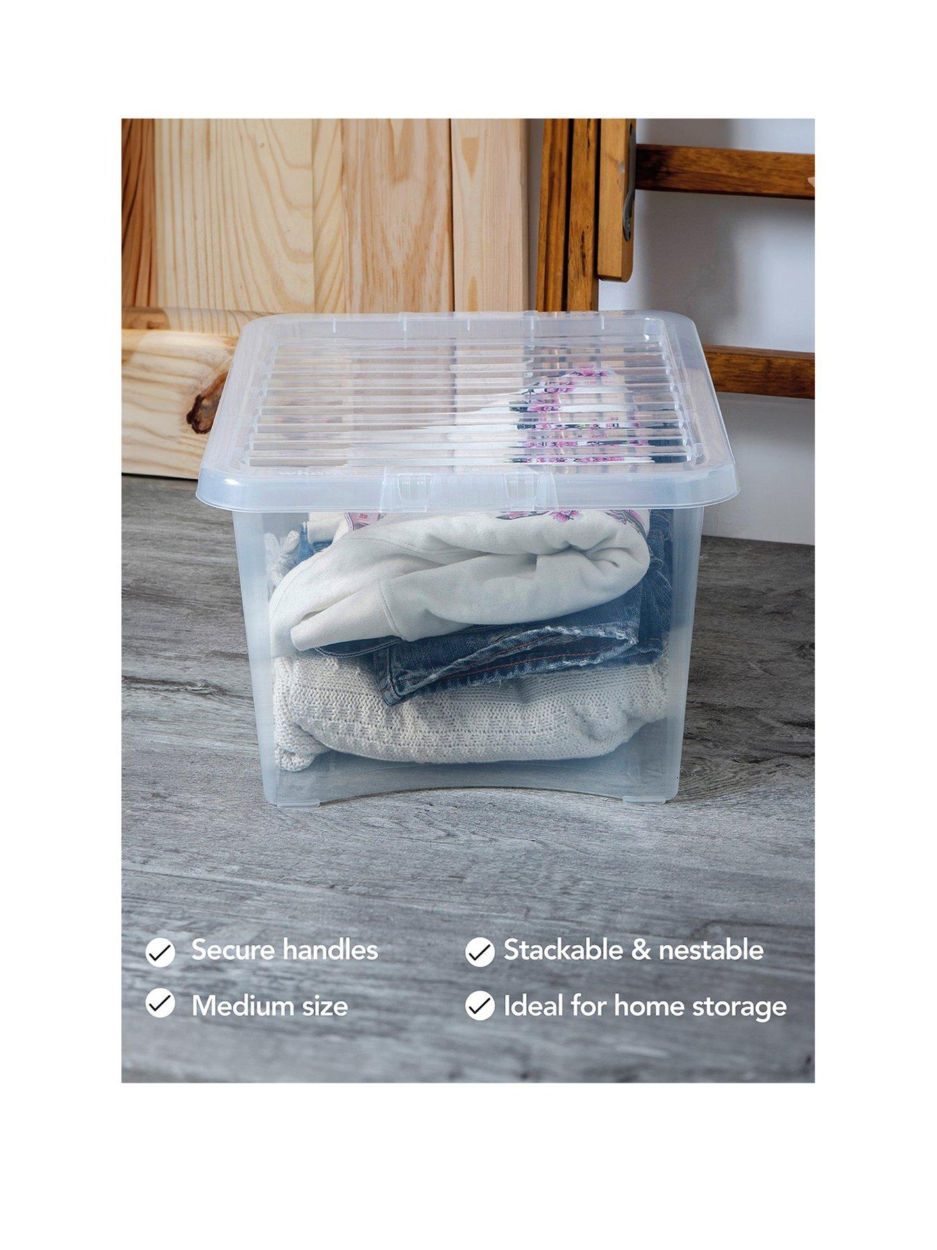  image of wham-set-of-3-clear-crystal-28-litre-plastic-storage-boxes