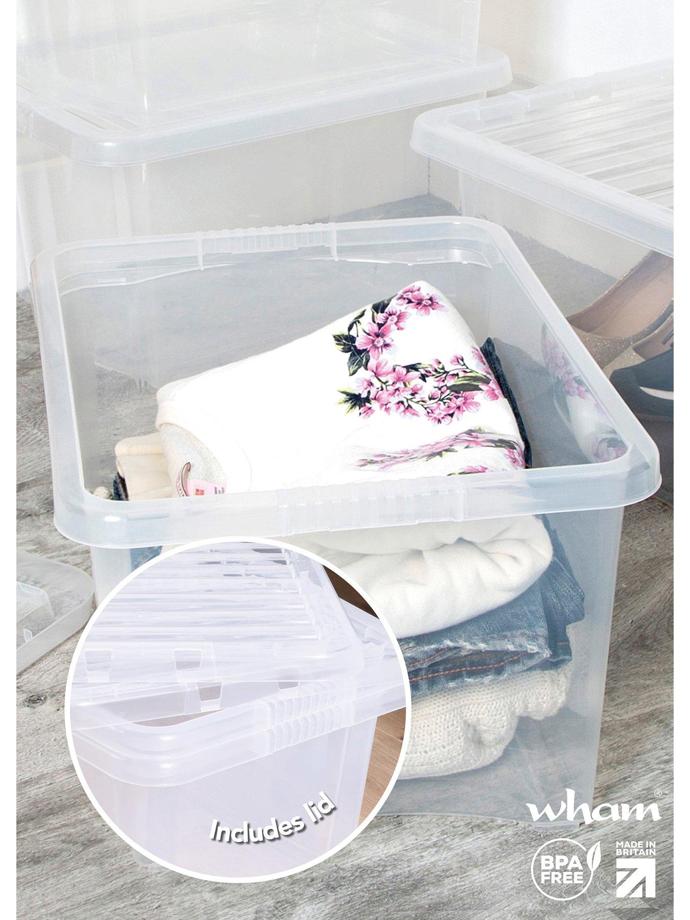  image of wham-set-of-3-clear-crystal-28-litre-plastic-storage-boxes