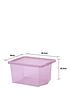  image of wham-set-of-3-pink-crystal-28-litre-plastic-storage-boxesnbsp