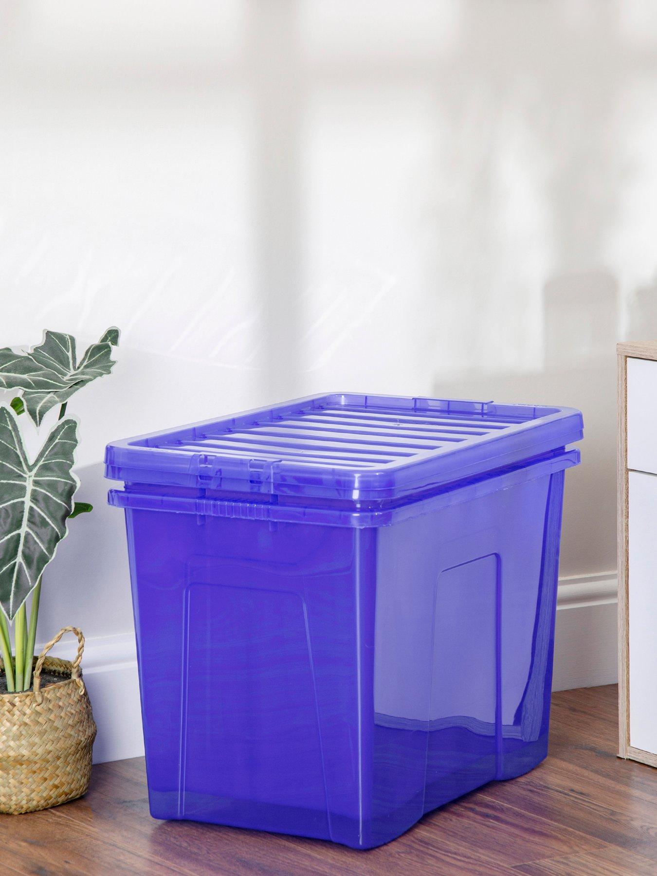  image of wham-set-of-2-blue-crystal-80-litrenbspplastic-storage-boxesnbsp
