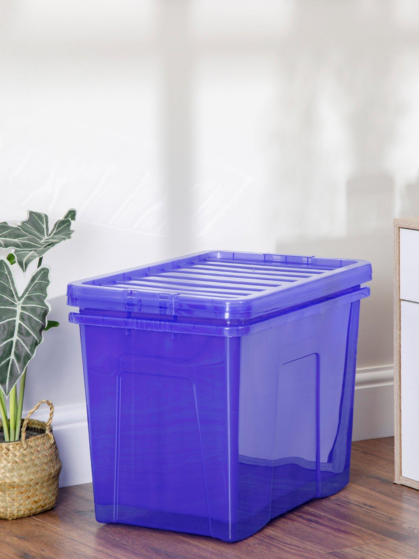  image of wham-set-of-2-blue-crystal-80-litrenbspplastic-storage-boxesnbsp