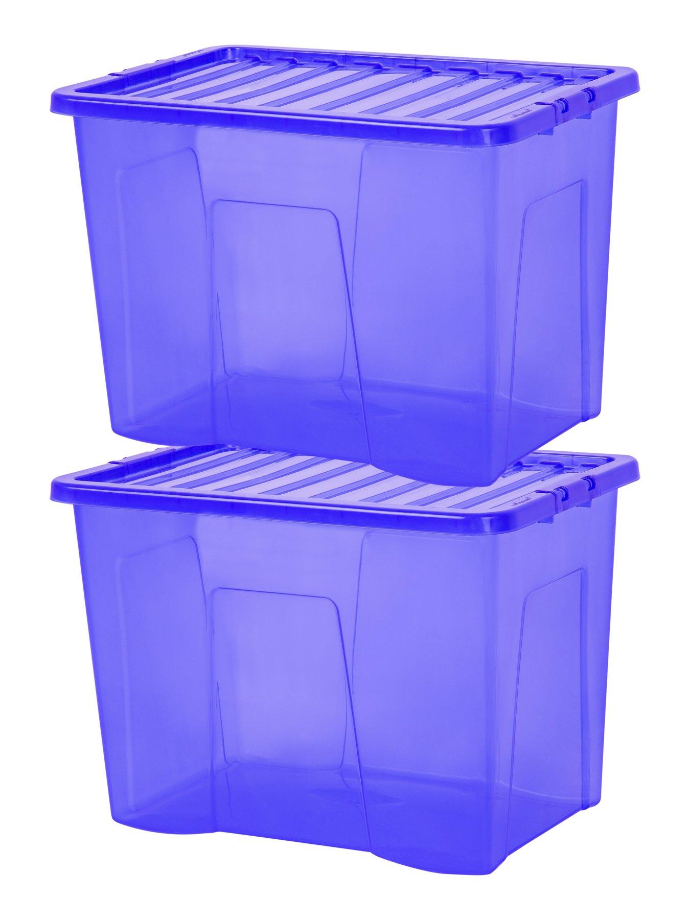  image of wham-set-of-2-blue-crystal-80-litrenbspplastic-storage-boxesnbsp