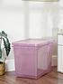  image of wham-set-of-2-pink-crystal-80-litre-plastic-storage-boxes