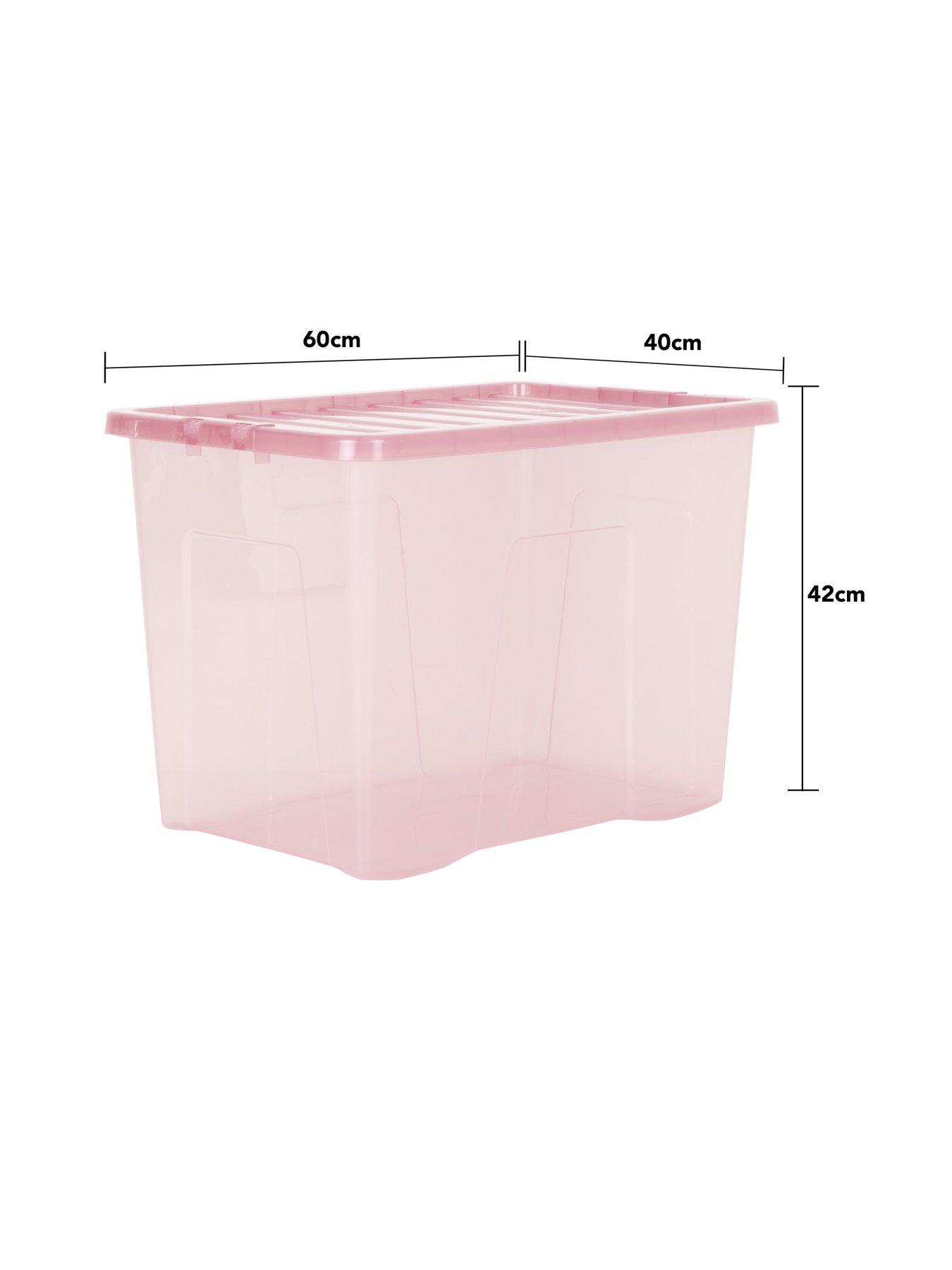  image of wham-set-of-2-pink-crystal-80-litre-plastic-storage-boxes