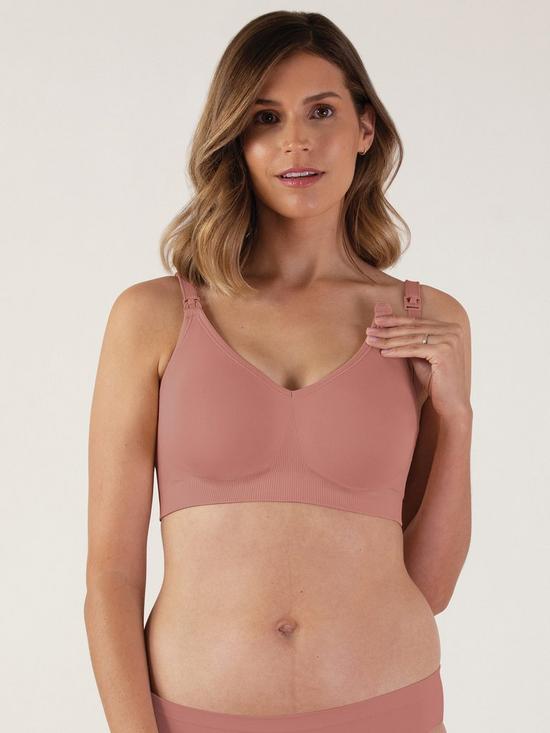 front image of bravado-body-silk-seamlessnbspnursing-bra-pink