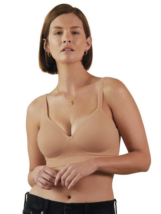 front image of bravado-muse-everyday-non-wired-comfort-bra-butterscotch