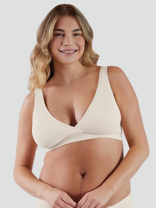 front image of bravado-restore-rib-maternitynbspbra-white