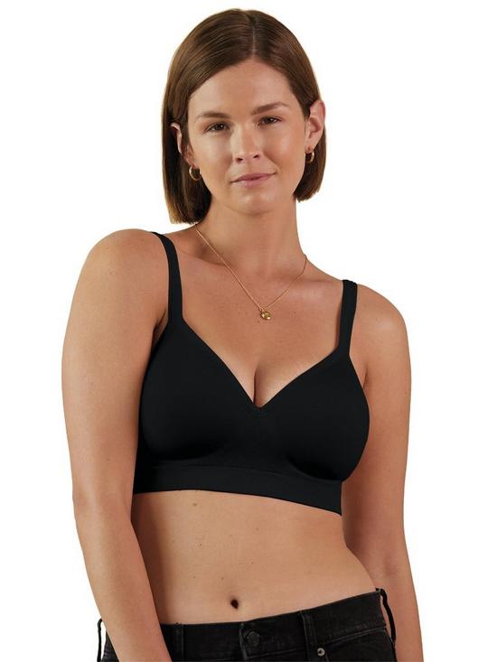 front image of bravado-muse-everyday-non-wired-comfort-bra-black