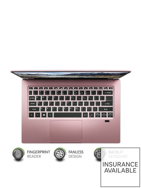 stillFront image of acer-swift-1-laptop--nbsp14in-fhd-ips-intel-pentium-silver-4gb-ramnbsp256gb-ssdnbsp--pink