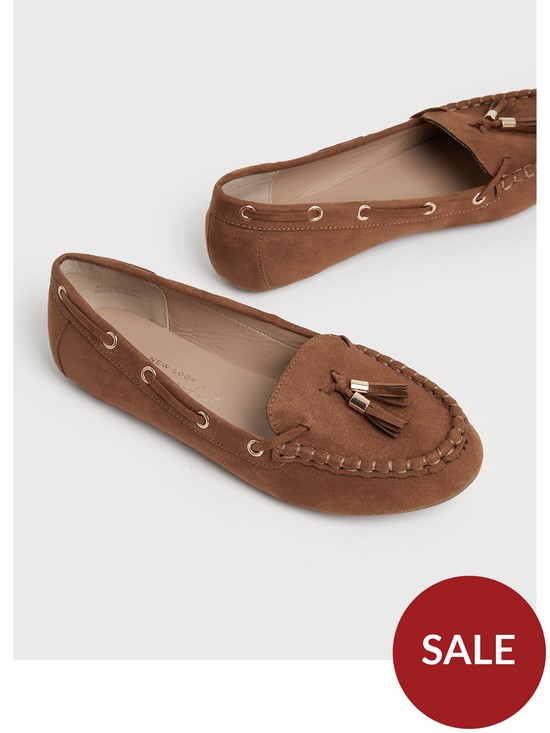 stillFront image of new-look-tan-suedette-tassel-lace-loafers