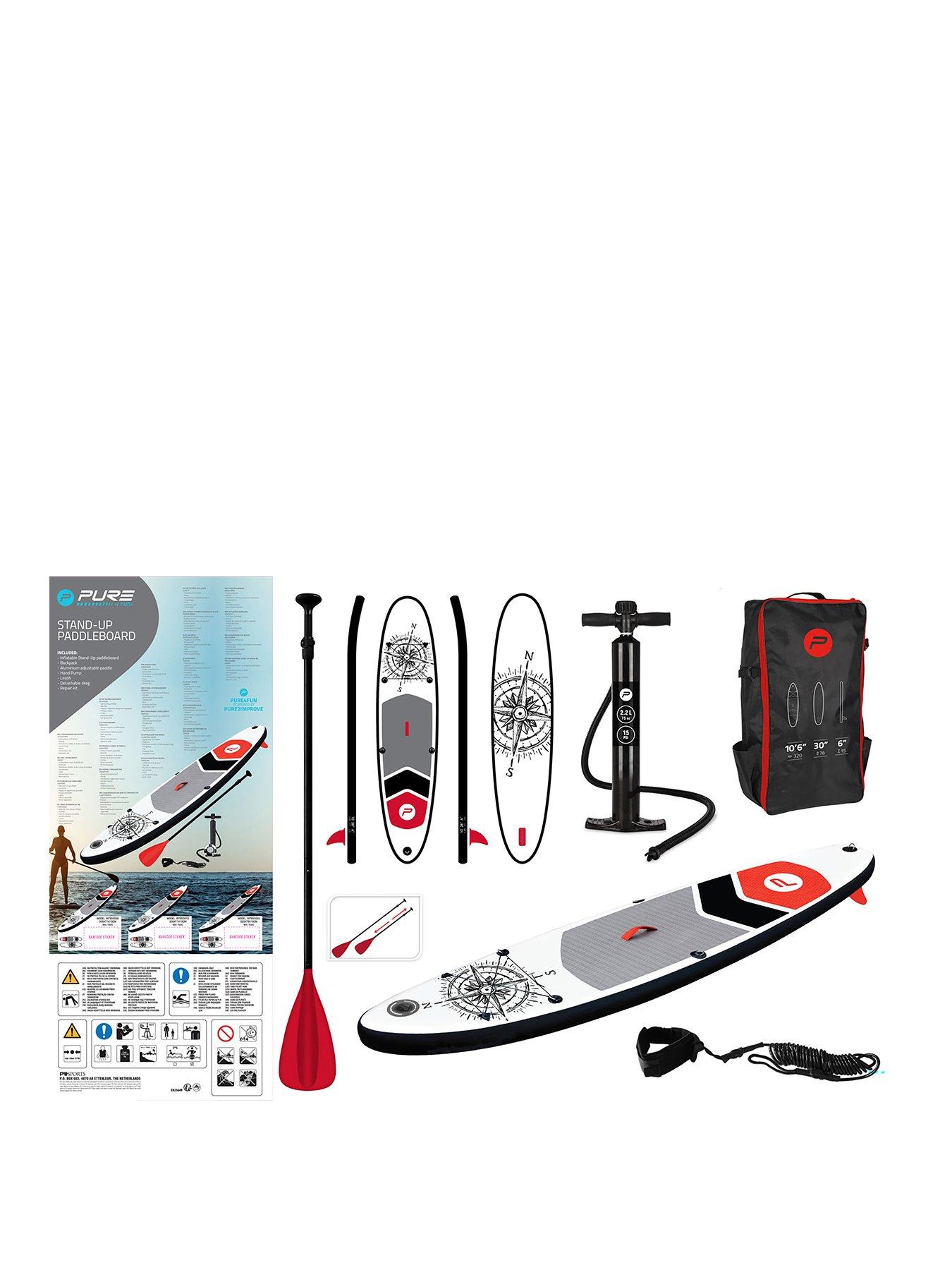 undefined PURE 305 Nautical SUP Inflatable Stand Up Paddle Board 10 Feet - Complete Set with Pump, Patch Tool, Foot Lead, Adjustable Paddle and Waterproof 2L B