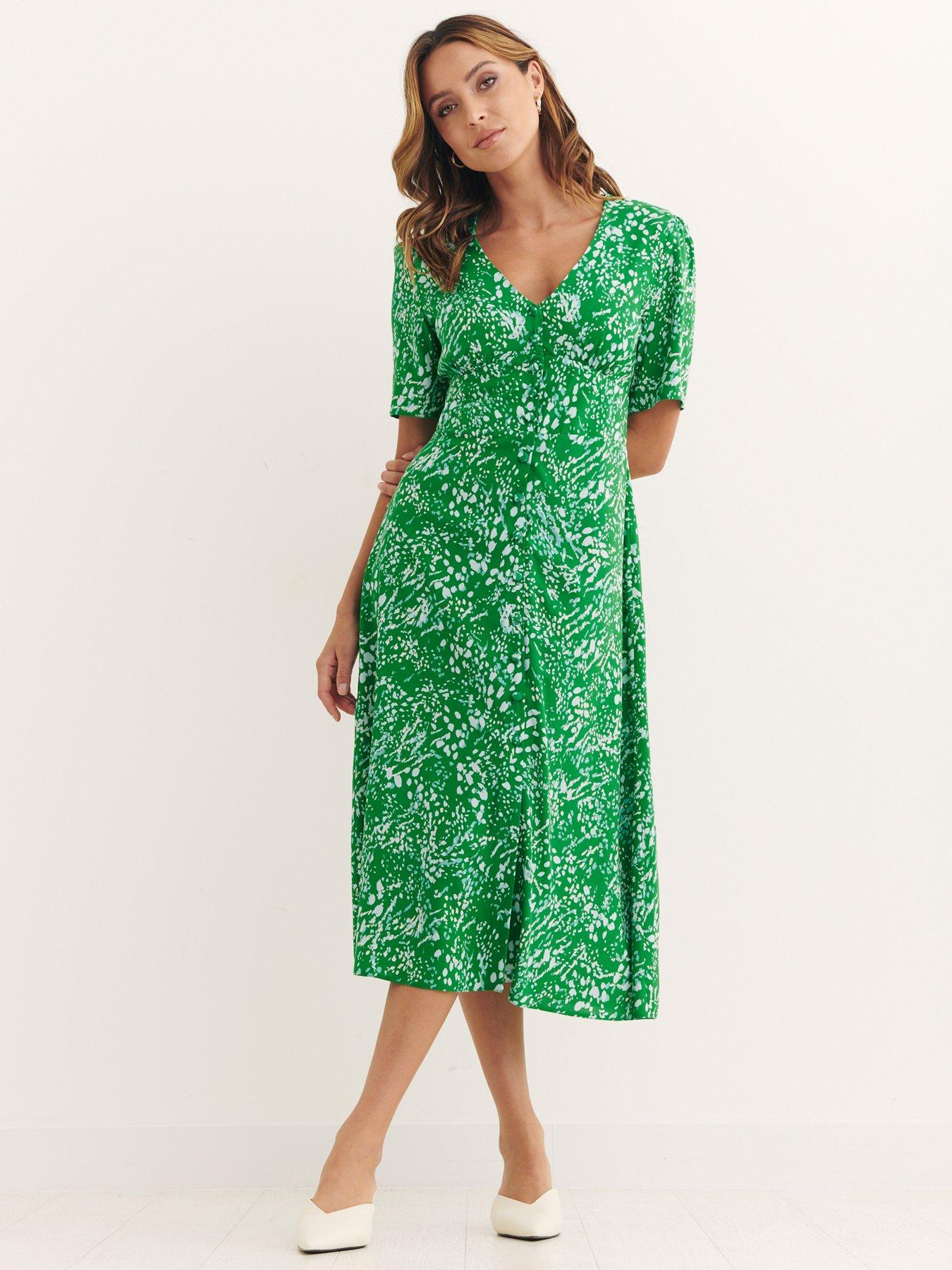 Nobodys Child Alexa Midi Dress Ivan Animal Green | littlewoods.com