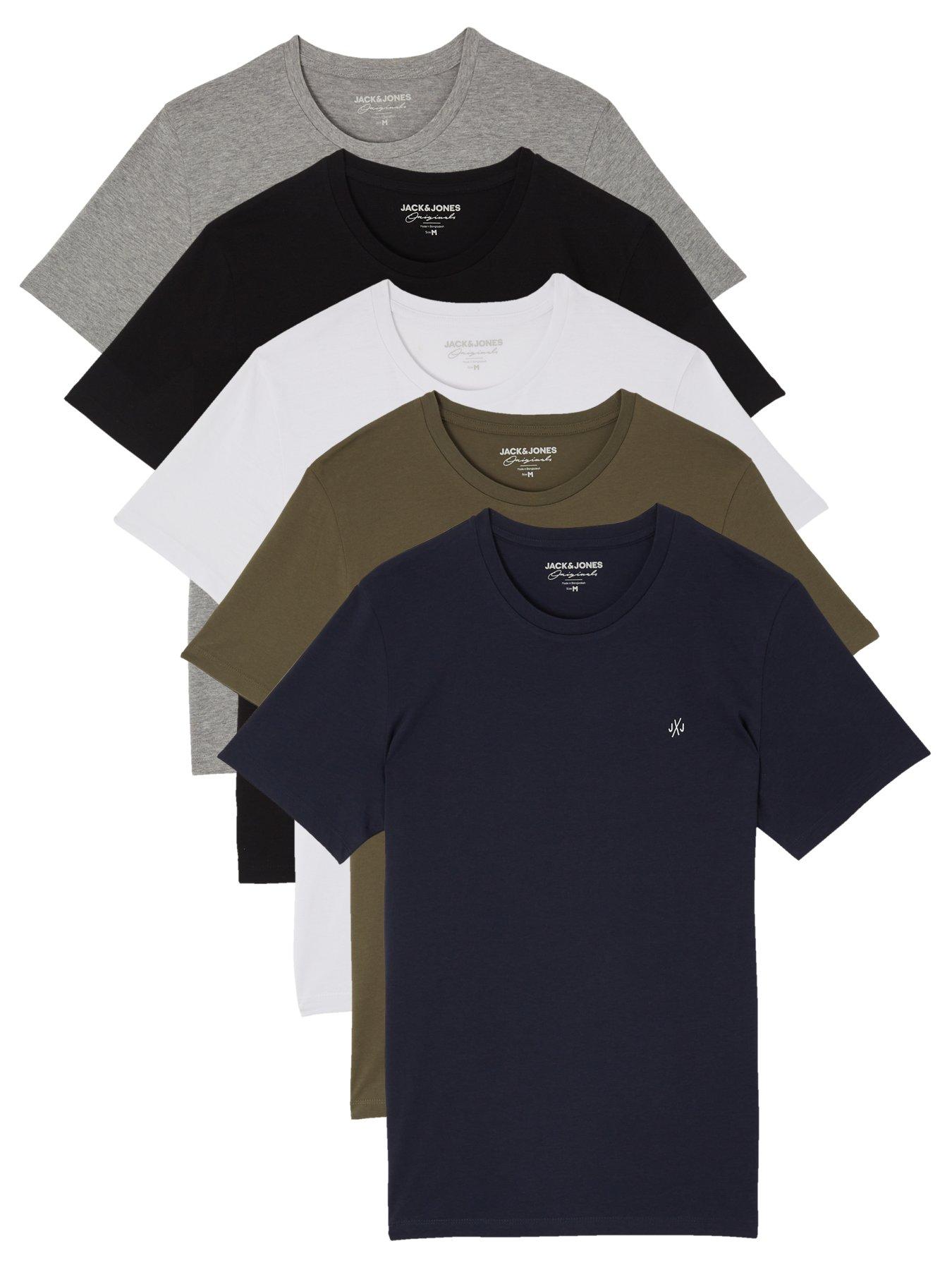 Jack & Jones Small Logo 5 Pack T-Shirt - Multi