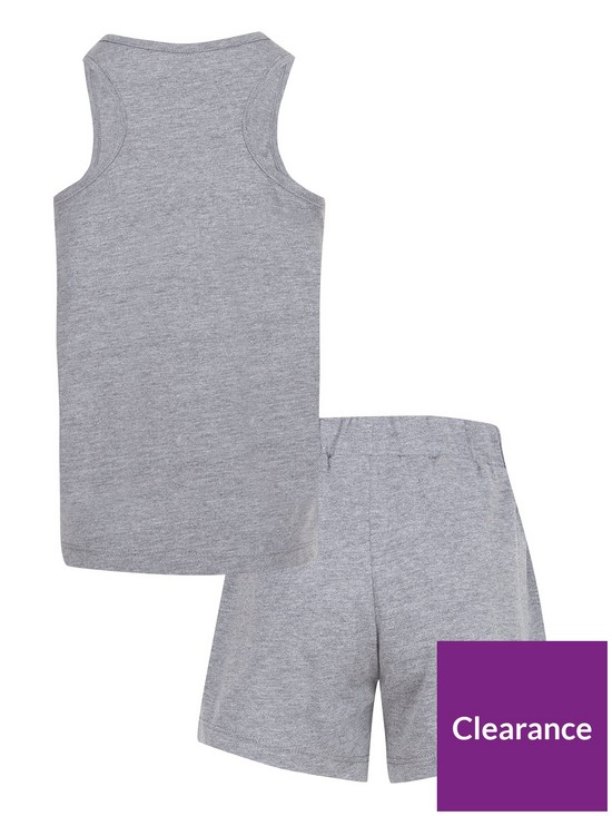back image of nike-younger-girls-club-tank-amp-jersey-short-set-grey