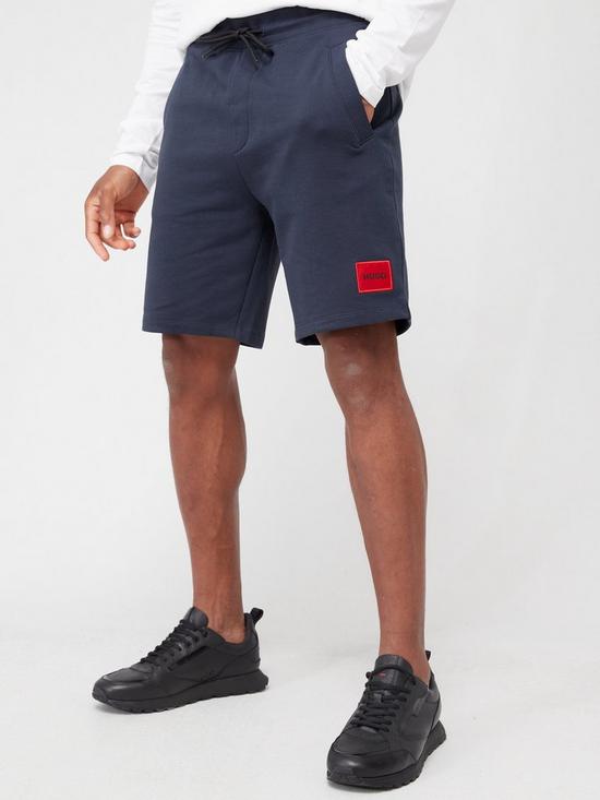 front image of hugo-active-diz-jogger-shorts-blue