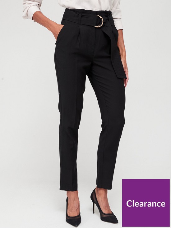 front image of v-by-very-d-ring-tapered-trouser-black