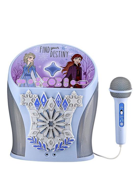 front image of disney-frozen-ez-link-bluetooth-mp3-karaoke-with-microphone