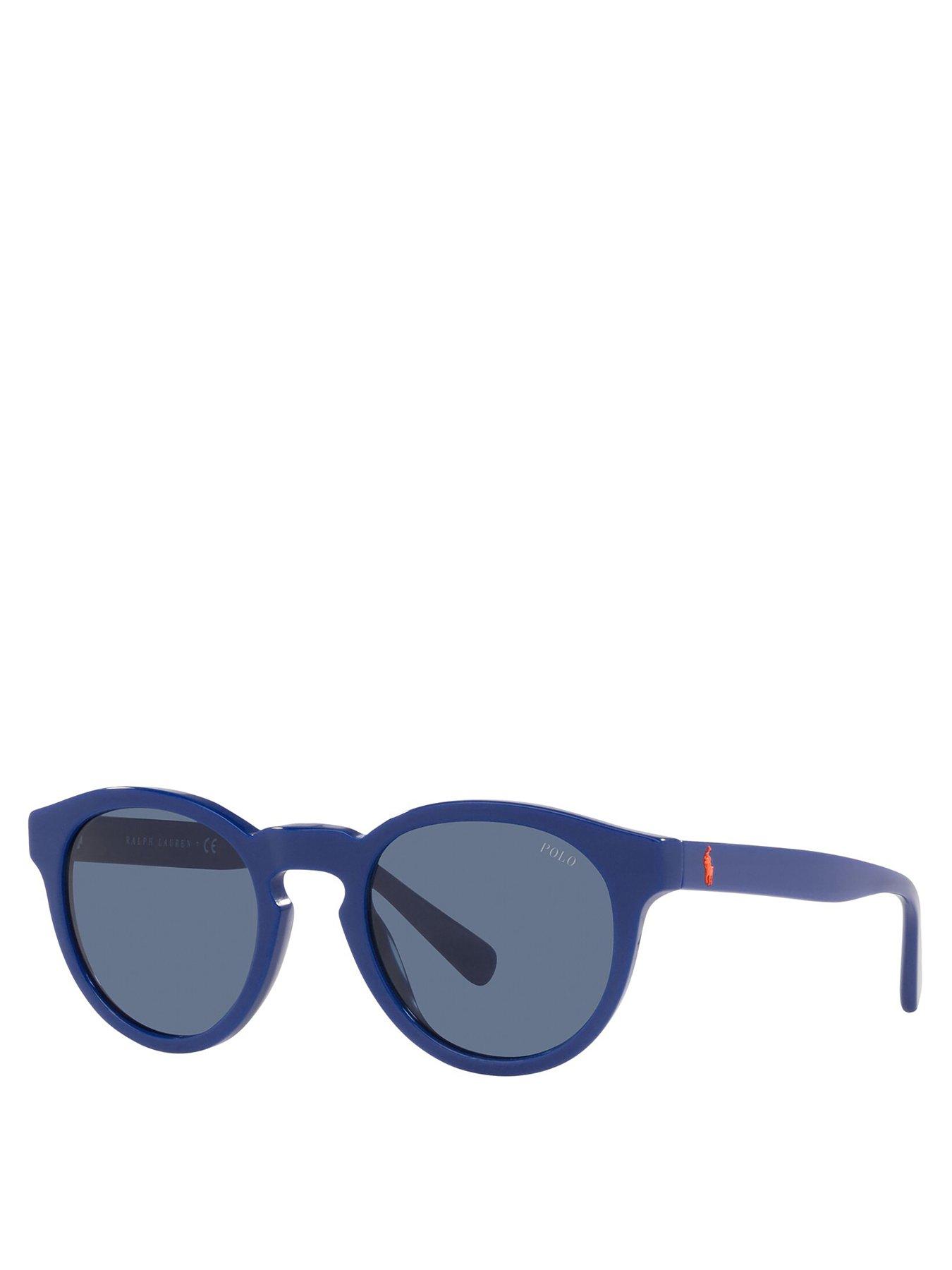 Polo Ralph Lauren Rectangle Shiny Navy Sunglasses Navy