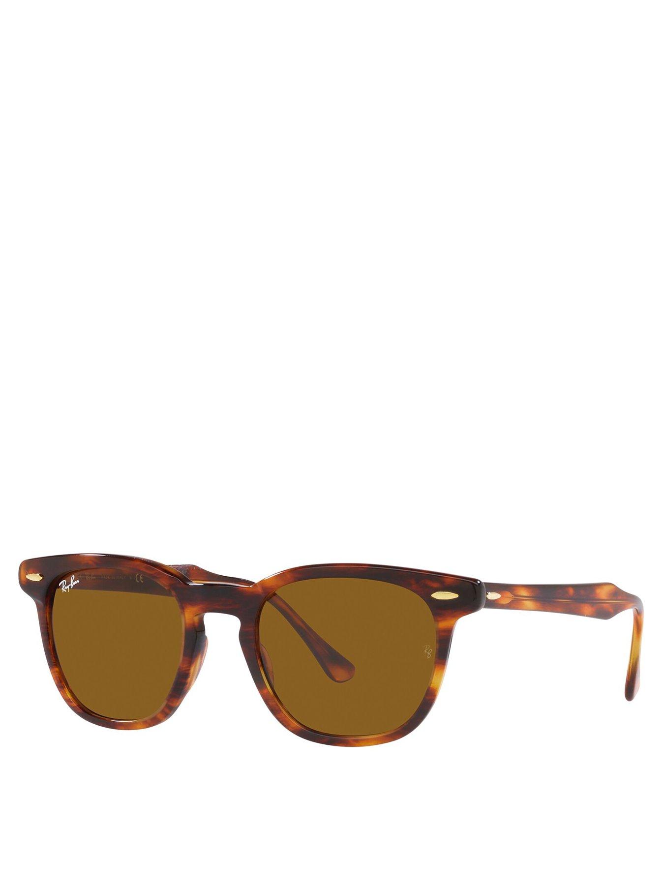 Ray-Ban Hawkeye Square Striped Havana Frame Brown Lens Sunglasses ...