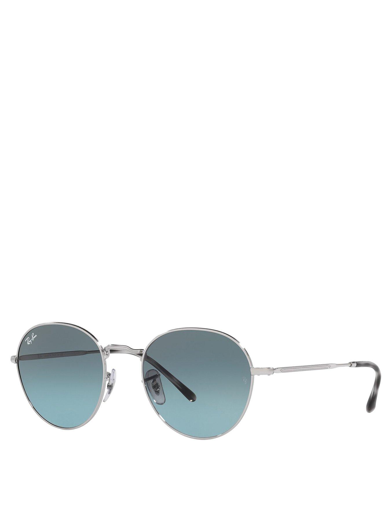 Silver frame clearance blue lens sunglasses