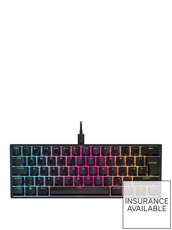 front image of corsair-k65-mini-mx-red-mechanicalnbspgaming-keyboard