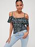  image of v-by-very-cold-shoulder-ruffle-jersey-top
