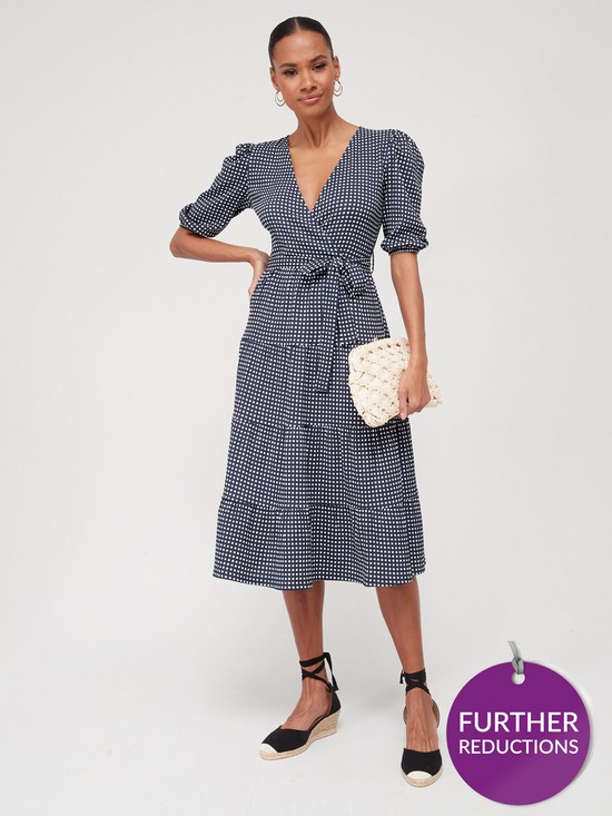 front image of v-by-very-crinkle-tiered-wrap-midaxi-dress