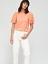  image of v-by-very-embroidered-scallop-sleeve-t-shirt-coral