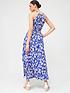  image of v-by-very-racer-neck-crinkle-maxi-dress-blue