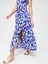  image of v-by-very-racer-neck-crinkle-maxi-dress-blue