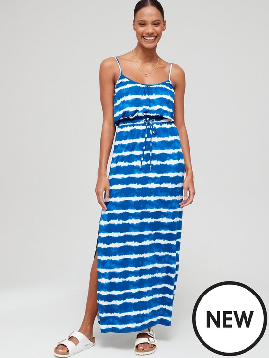 front image of v-by-very-tie-dye-strappy-maxi-dress