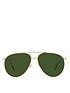  image of burberry-pilot-gold-frame-dark-green-lens-sunglasses