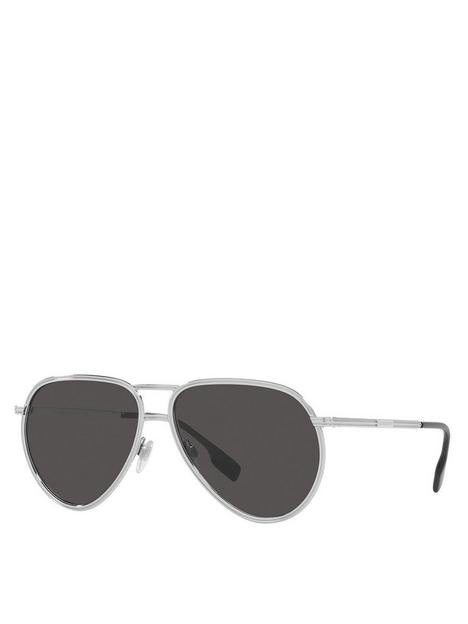 burberry-scott-pilot-silver-frame-dark-grey-lens-sunglasses