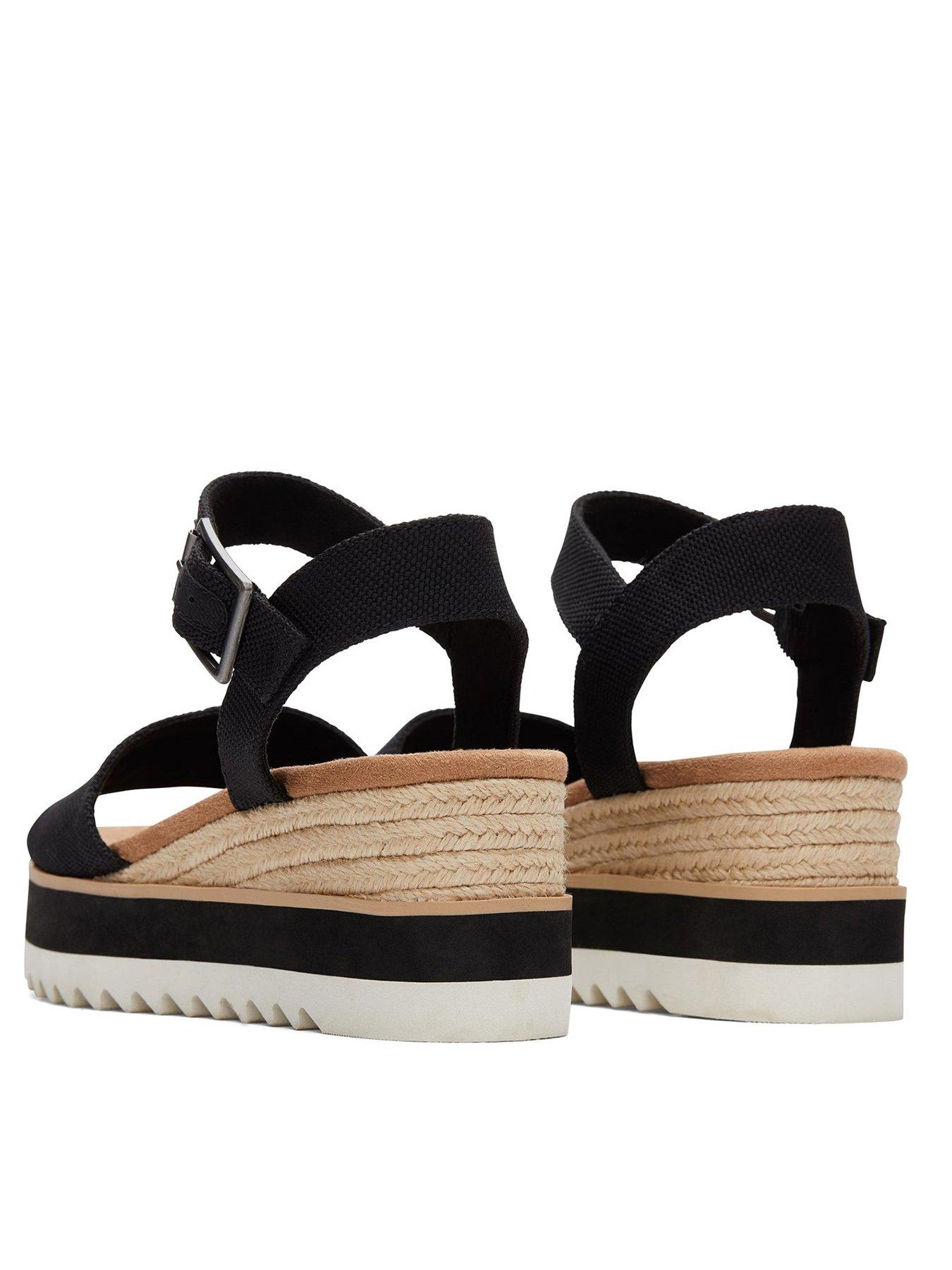 Image 2 of 5 of TOMS Diana Wedge Sandals - Black
