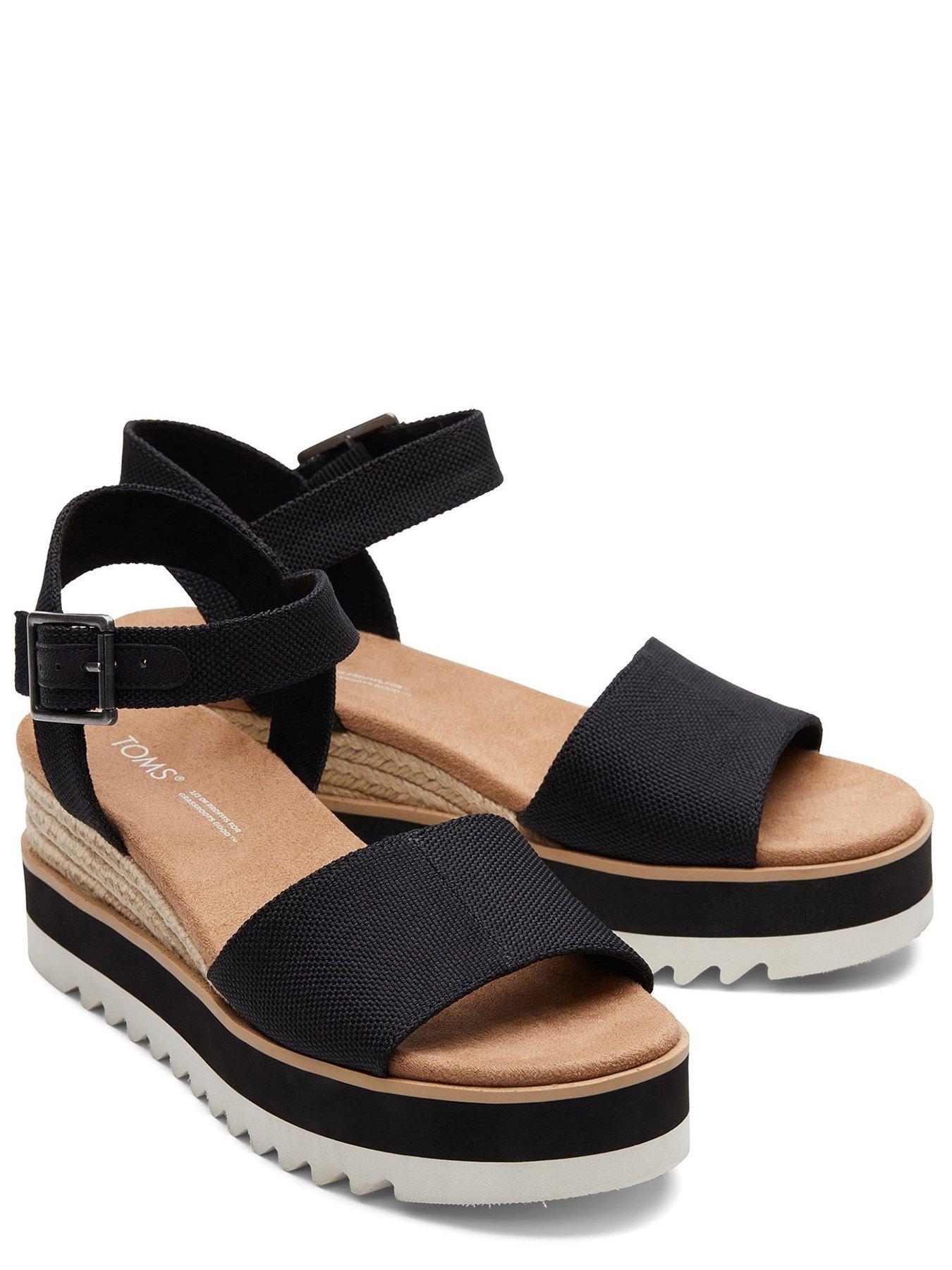 Image 3 of 5 of TOMS Diana Wedge Sandals - Black