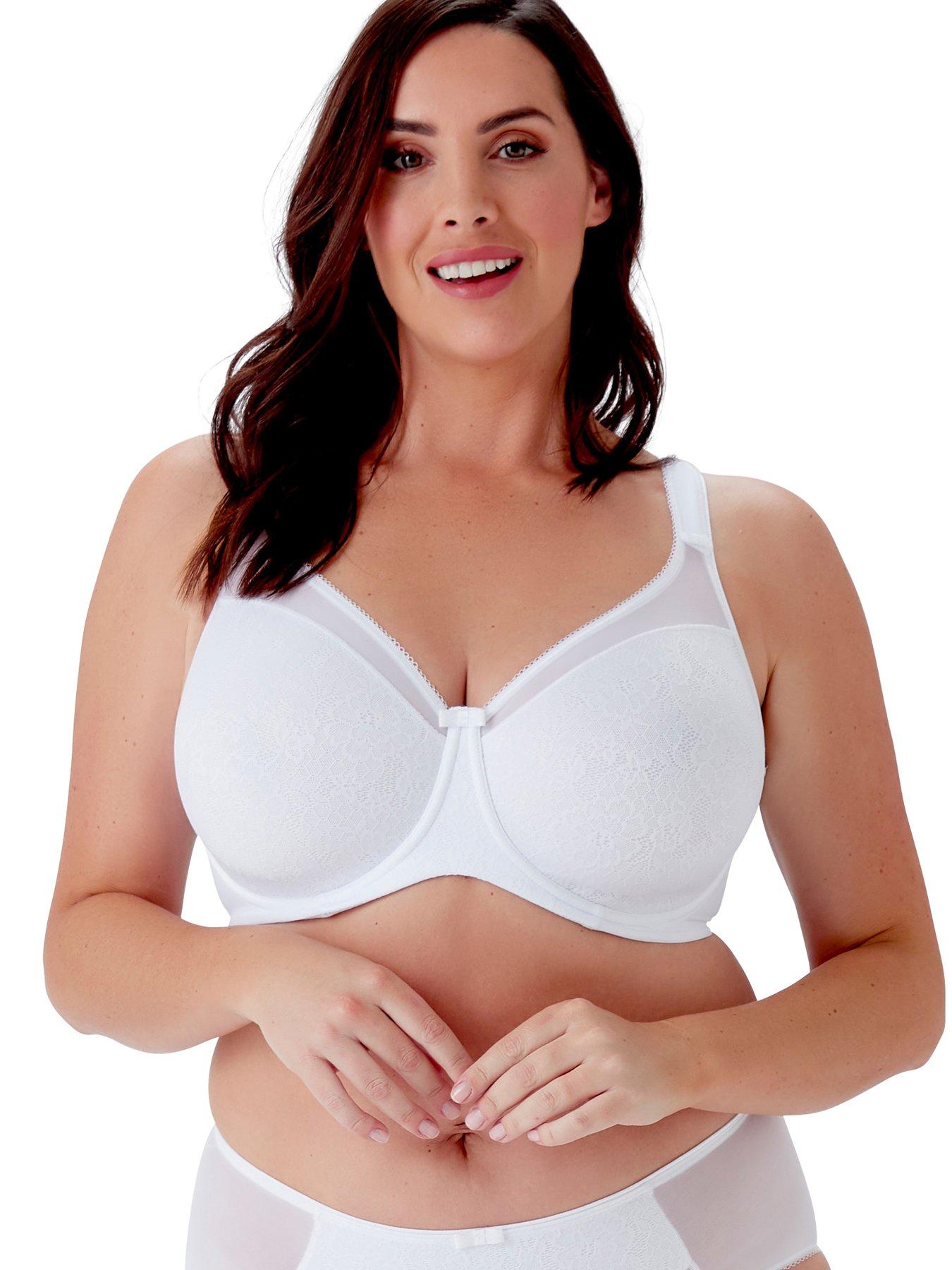 undefined Beauty Lace Non Padded Underwire Everyday Minimiser Bra - White