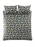  image of orla-kiely-japonica-100-cotton-200-thread-count-duvet-cover-graphiteyellow