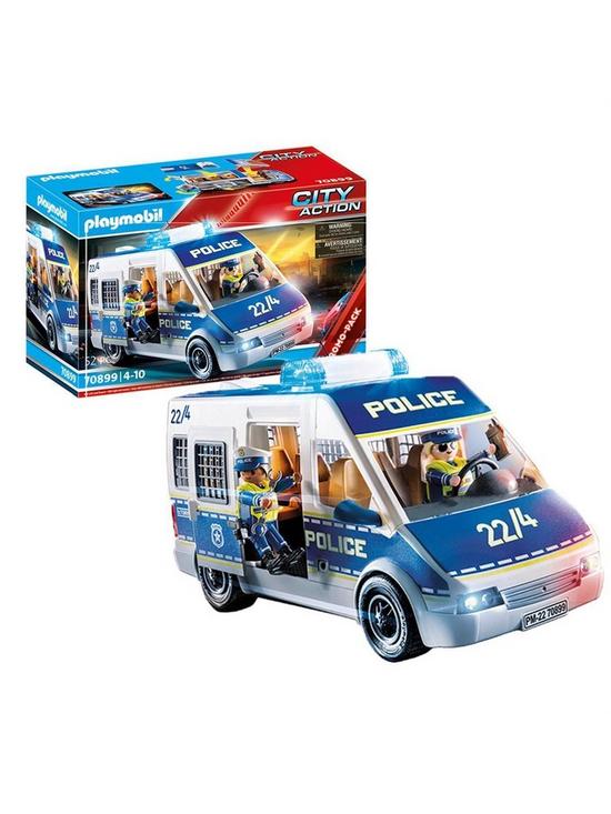 front image of playmobil-70899-city-action-police-van-with-lights-and-sound