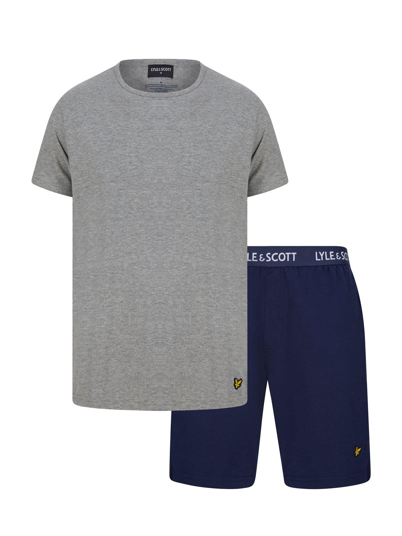 Lyle Scott Big Tall Charlie Lounge Set Grey Navy