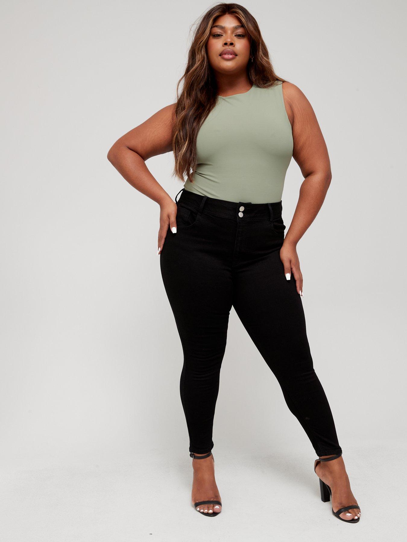  image of v-by-very-curve-shaping-highwaisted-skinny-jean-black