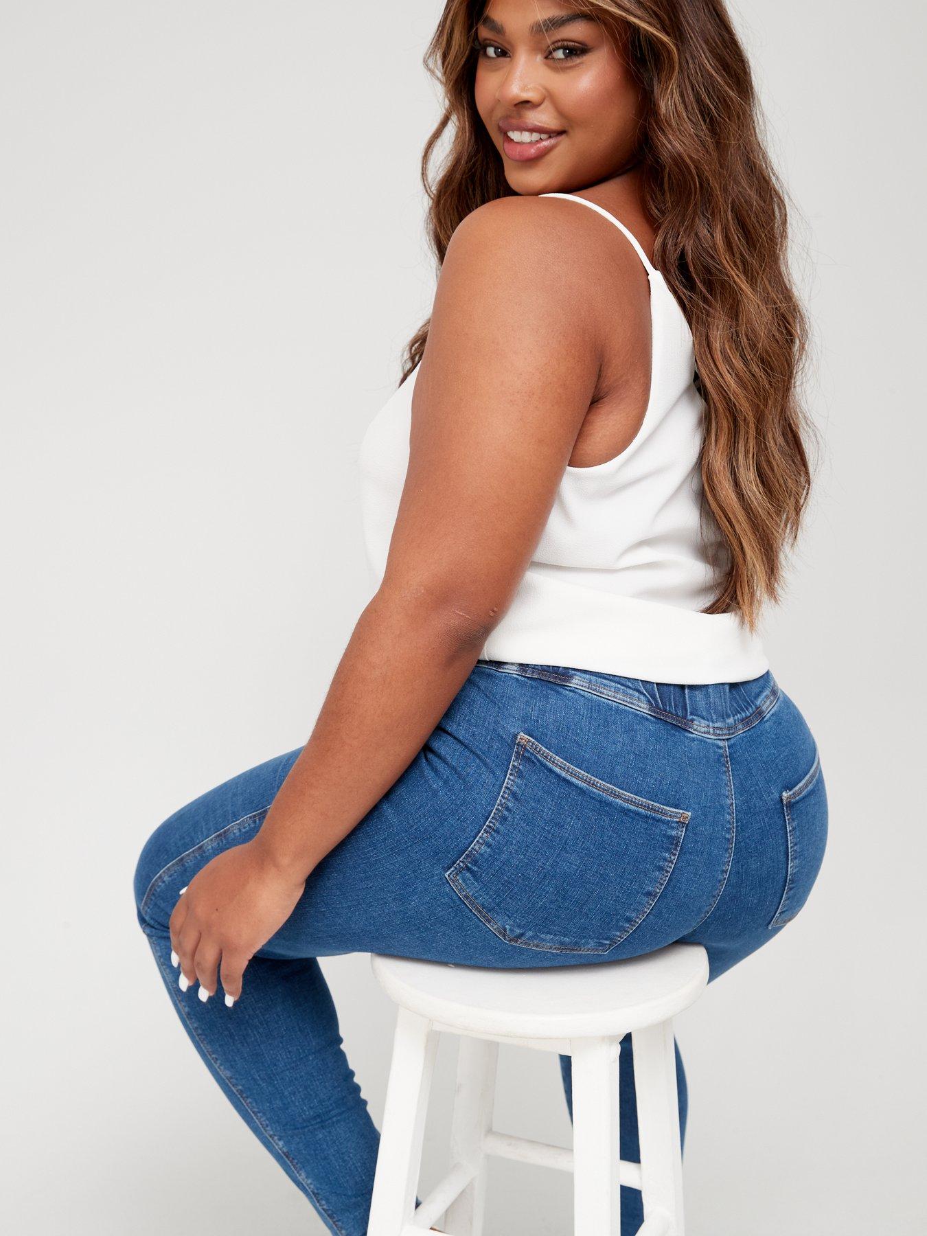  image of v-by-very-curve-high-waisted-jegging-indigo