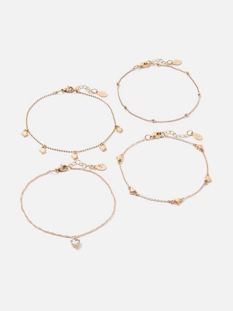 accessorize-4-pack-hearts-anklets