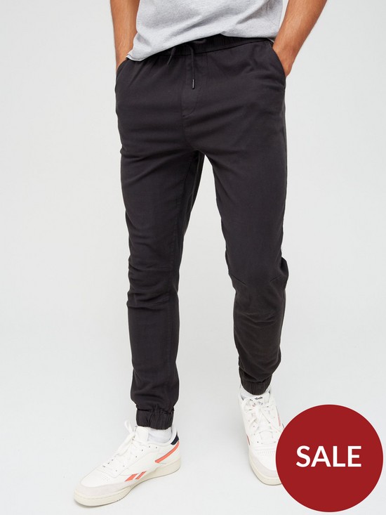 front image of very-man-cuffed-chino-blacknbsp