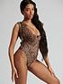  image of south-beach-leopard-suit-with-underwire-and-mesh-overlay-tie-shoulder-detail