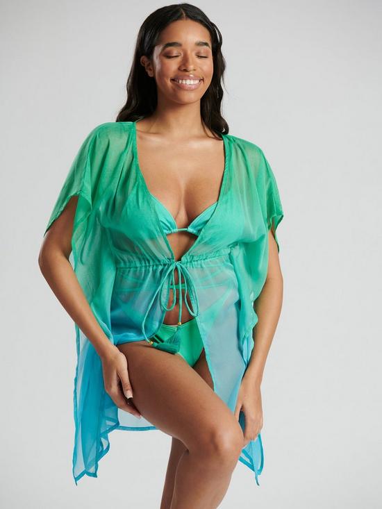 front image of south-beach-sea-ombre-front-tie-kaftan