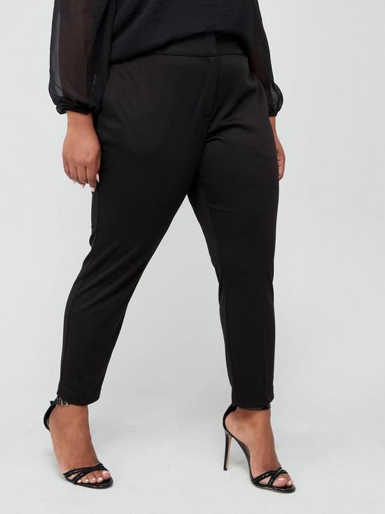 front image of v-by-very-curve-slim-leg-trouser-black