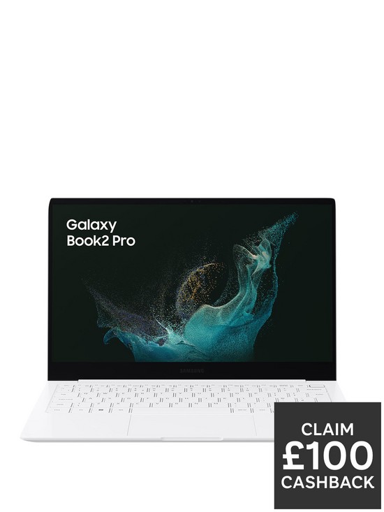 front image of samsung-galaxy-book-2-pro-laptop-156in-amoled-intel-core-i5-8gb-ram-256gb-ssd-silver